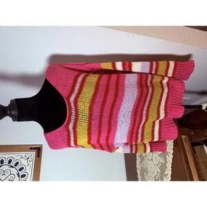 Coco and Jaimeson Colorful and Soft Striped Knit Sweater/Women’s size L